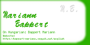 mariann bappert business card